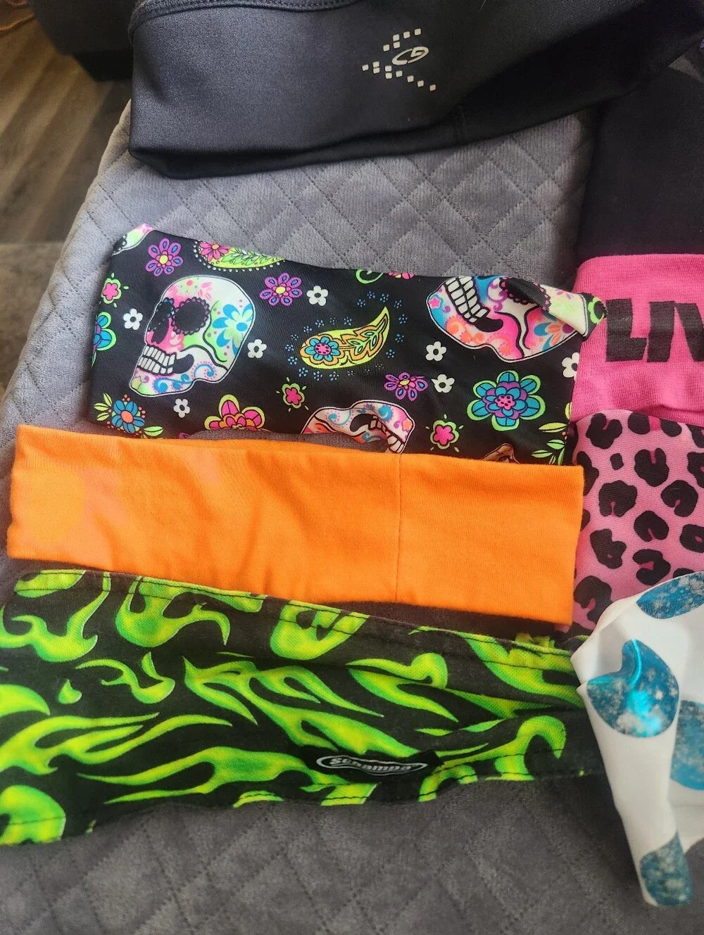 Assorted Running Headbands , A Hat and A Bandana - Mixed Colors , Sayings